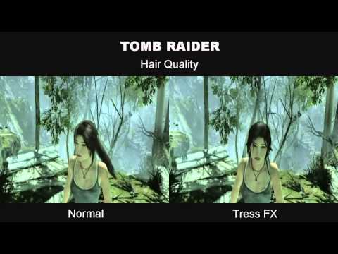 Tomb Raider Hair Quality Comparison TressFX