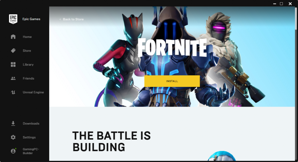 install from fortnite from store or library - where is fortnite installed pc